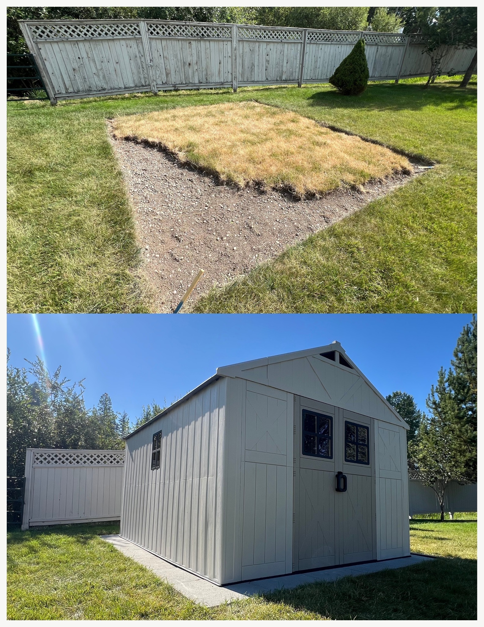 Shed area cleanup and grading
